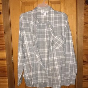 gray old navy flannel button up!